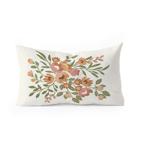 Lebrii Freya Flowers Oblong Throw Pillow