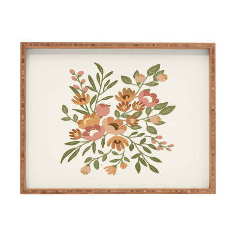 Lebrii Freya Flowers Rectangular Tray