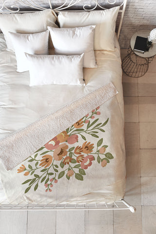 Lebrii Freya Flowers Fleece Throw Blanket