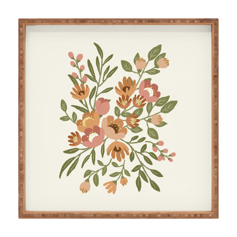 Lebrii Freya Flowers Square Tray