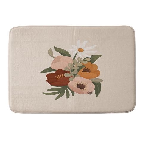 Lebrii Gloria Floral Memory Foam Bath Mat