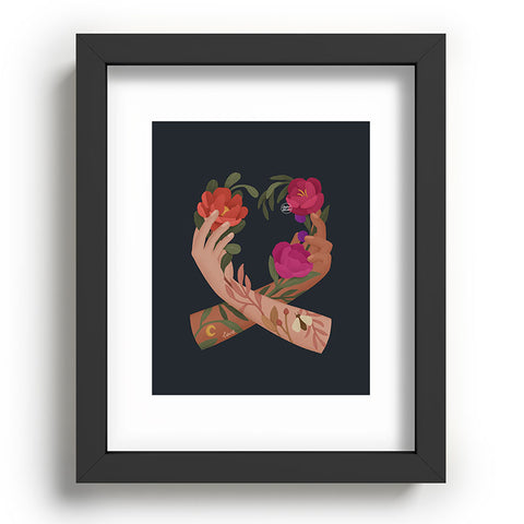 Lebrii Heart Hands Blue Recessed Framing Rectangle