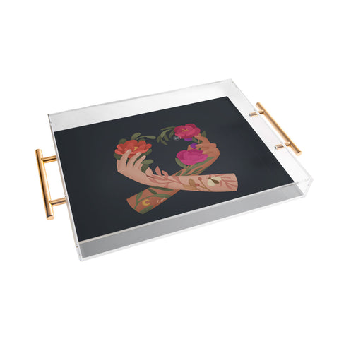 Lebrii Heart Hands Blue Acrylic Tray
