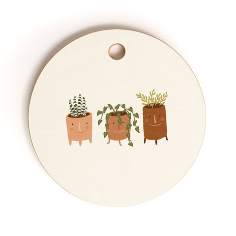 Lebrii Little Face Vases Cutting Board Round