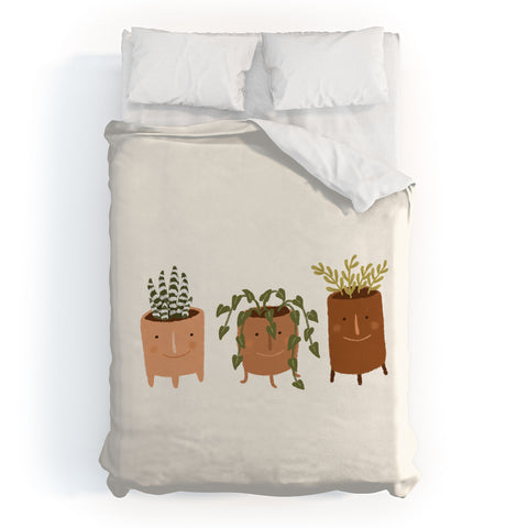 Lebrii Little Face Vases Duvet Cover