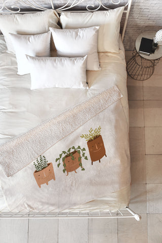 Lebrii Little Face Vases Fleece Throw Blanket