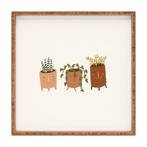 Lebrii Little Face Vases Square Tray