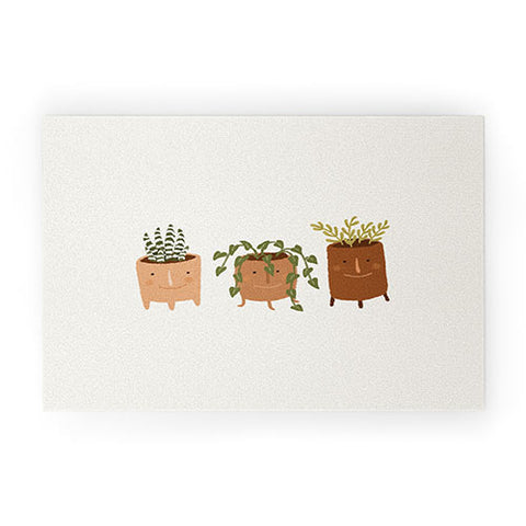 Lebrii Little Face Vases Welcome Mat