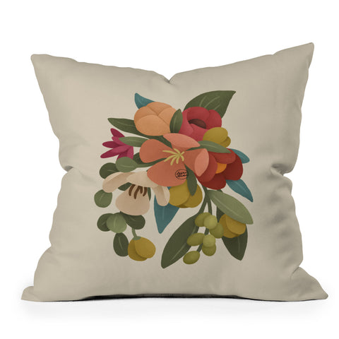 Lebrii Liz Floral Outdoor Throw Pillow
