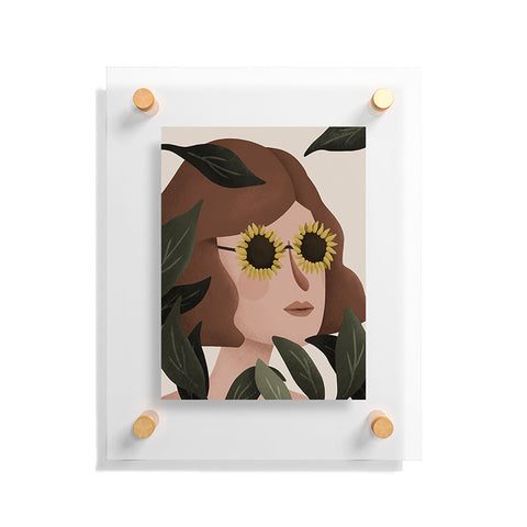 Lebrii Margot Sunflower Portrait Floating Acrylic Print