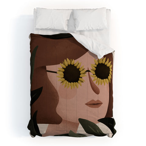 Lebrii Margot Sunflower Portrait Comforter