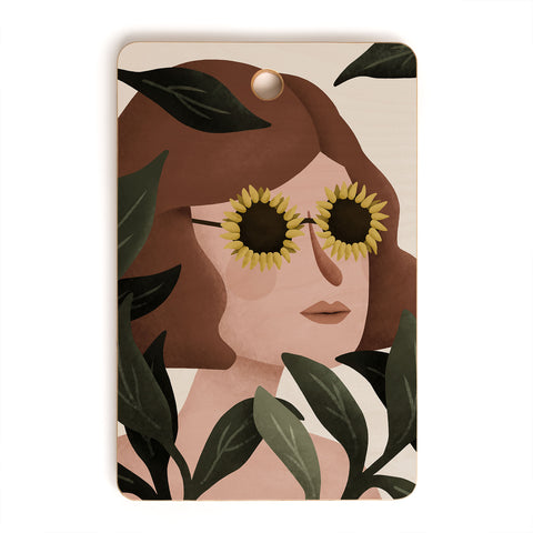 Lebrii Margot Sunflower Portrait Cutting Board Rectangle
