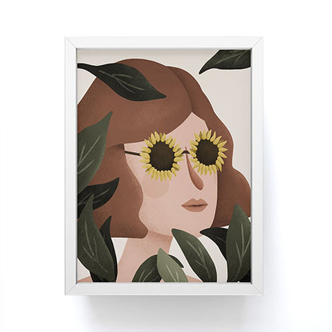 Lebrii Margot Sunflower Portrait Framed Mini Art Print