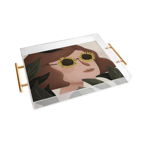 Lebrii Margot Sunflower Portrait Acrylic Tray