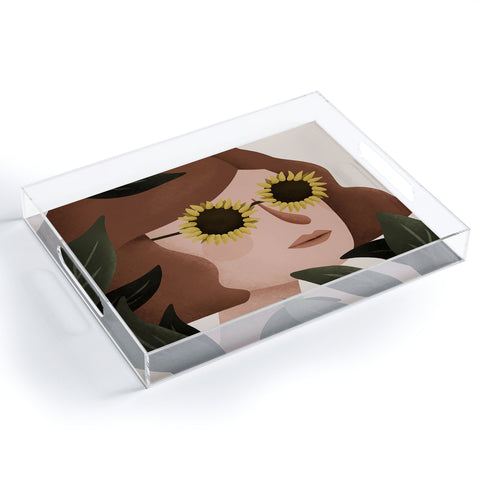 Lebrii Margot Sunflower Portrait Acrylic Tray