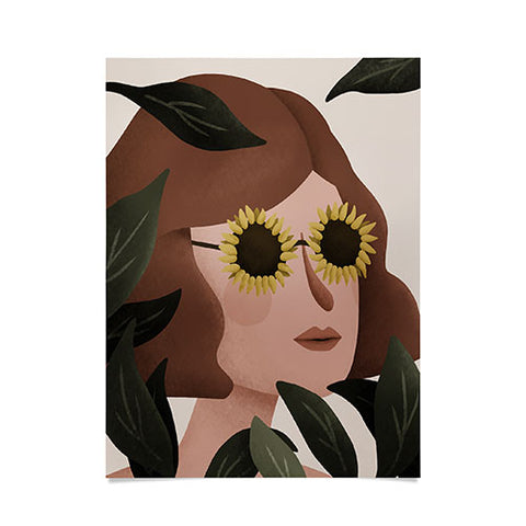 Lebrii Margot Sunflower Portrait Poster