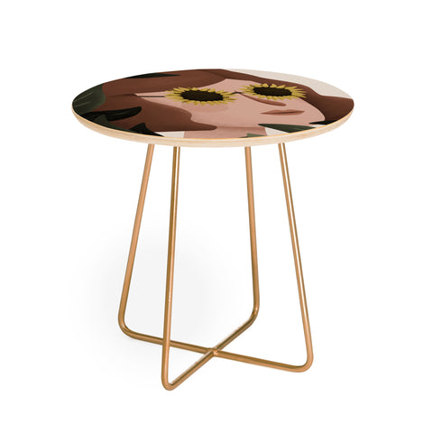 Lebrii Margot Sunflower Portrait Round Side Table