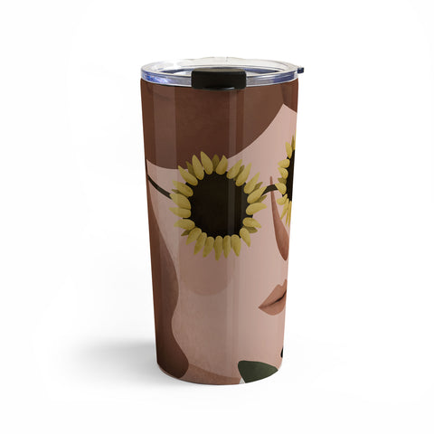 Lebrii Margot Sunflower Portrait Travel Mug