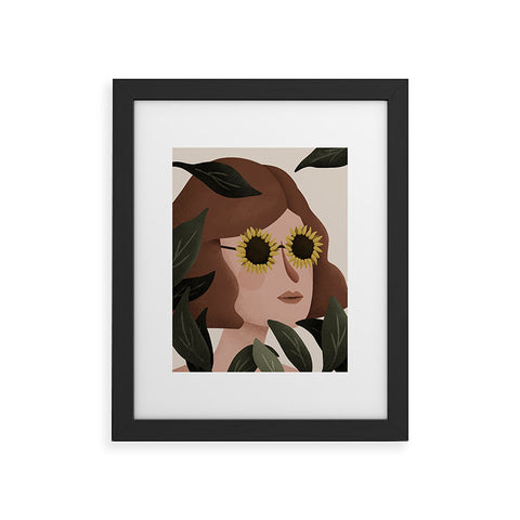 Lebrii Margot Sunflower Portrait Framed Art Print