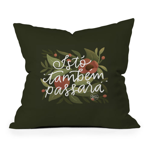 Lebrii This too shall pass Lettering Outdoor Throw Pillow