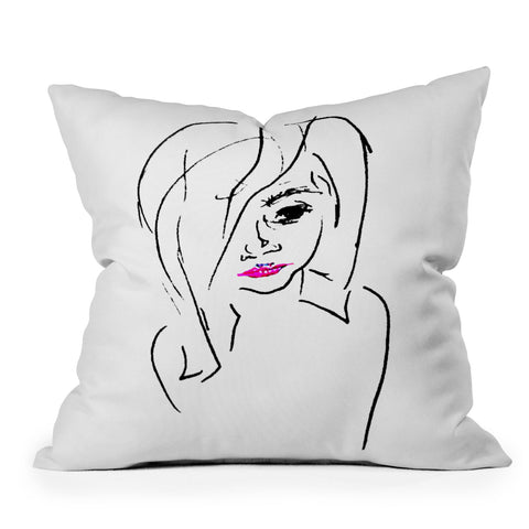 Leeana Benson Girl 2 Outdoor Throw Pillow