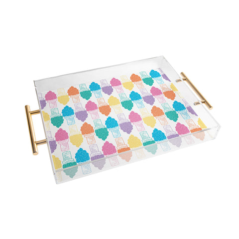 Leeana Benson Ice Cream Color Pattern Acrylic Tray