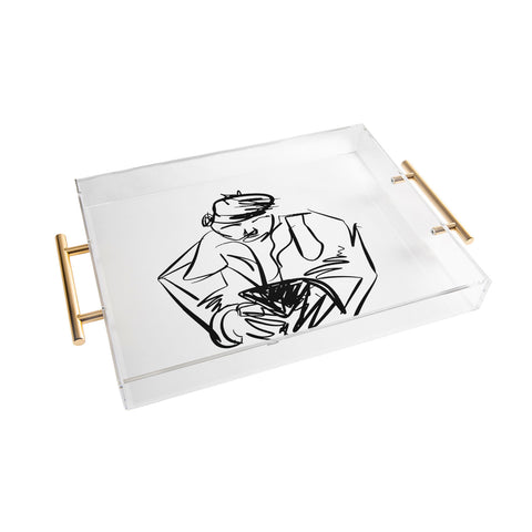 Leeana Benson Man On Phone Acrylic Tray