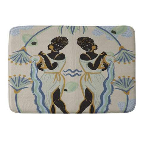 Leeya Makes Noise Aquarians Pour Memory Foam Bath Mat