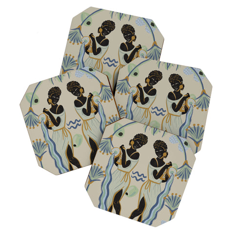 Leeya Makes Noise Aquarians Pour Coaster Set