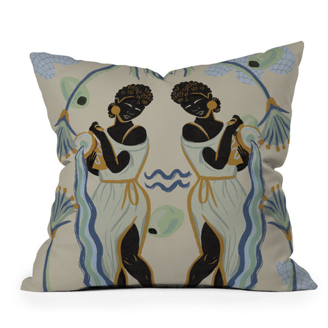 Leeya Makes Noise Aquarians Pour Throw Pillow