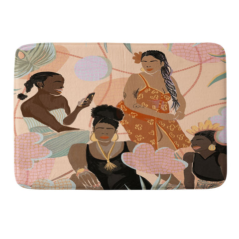 Leeya Makes Noise Black Femme Friendship Memory Foam Bath Mat