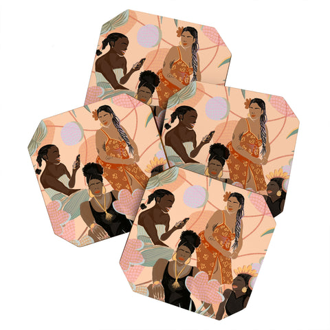 Leeya Makes Noise Black Femme Friendship Coaster Set