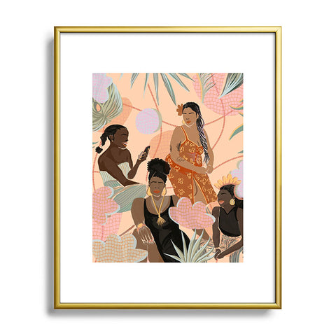 Leeya Makes Noise Black Femme Friendship Metal Framed Art Print