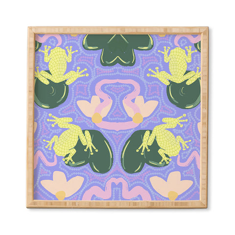 Leeya Makes Noise Feeling Froggy Periwinkle Blue Framed Wall Art