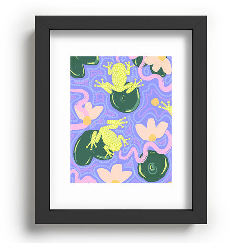 Leeya Makes Noise Feeling Froggy Periwinkle Blue Recessed Framing Rectangle
