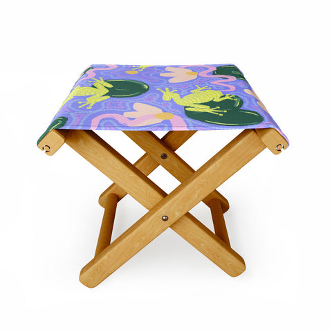 Leeya Makes Noise Feeling Froggy Periwinkle Blue Folding Stool