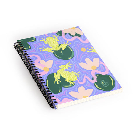 Leeya Makes Noise Feeling Froggy Periwinkle Blue Spiral Notebook