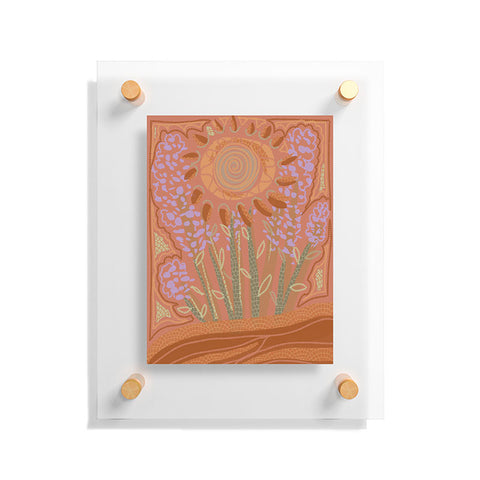 Leeya Makes Noise Fields of Burnt Sienna and Lavender Floating Acrylic Print