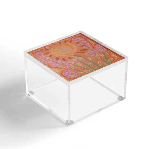 Leeya Makes Noise Fields of Burnt Sienna and Lavender Acrylic Box