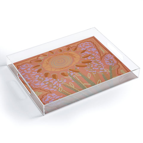 Leeya Makes Noise Fields of Burnt Sienna and Lavender Acrylic Tray
