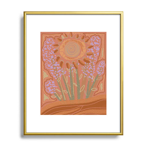 Leeya Makes Noise Fields of Burnt Sienna and Lavender Metal Framed Art Print