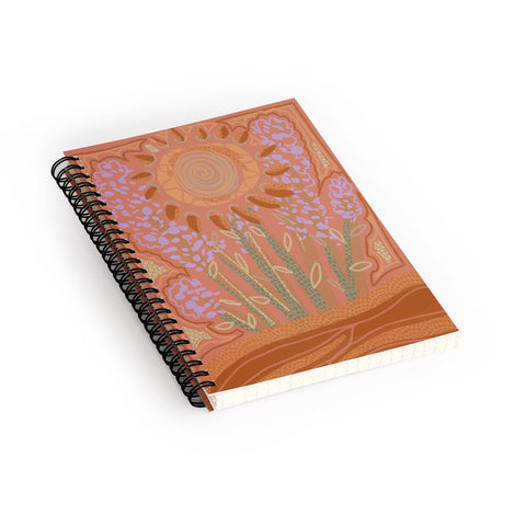 Leeya Makes Noise Fields of Burnt Sienna and Lavender Spiral Notebook