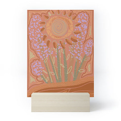 Leeya Makes Noise Fields of Burnt Sienna and Lavender Mini Art Print