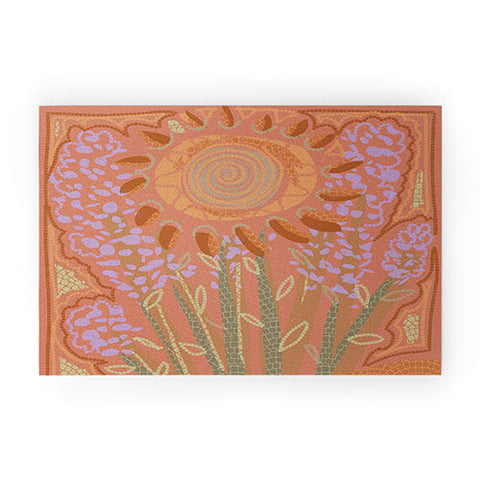Leeya Makes Noise Fields of Burnt Sienna and Lavender Welcome Mat