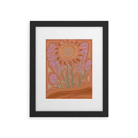 Leeya Makes Noise Fields of Burnt Sienna and Lavender Framed Art Print