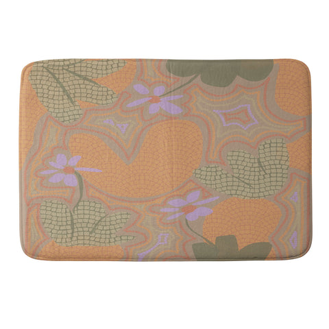 Leeya Makes Noise Little Purple Flowers Memory Foam Bath Mat
