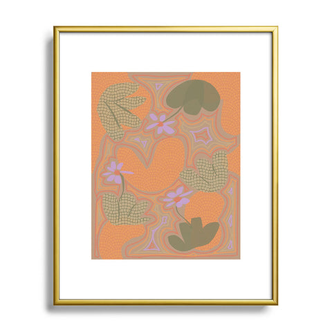 Leeya Makes Noise Little Purple Flowers Metal Framed Art Print