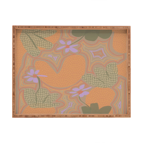 Leeya Makes Noise Little Purple Flowers Rectangular Tray