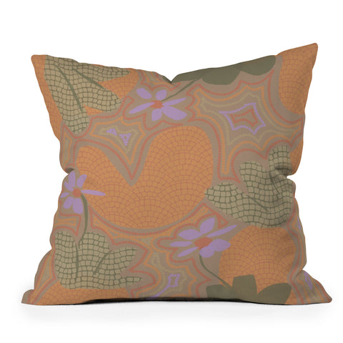 Leeya Makes Noise Little Purple Flowers Throw Pillow