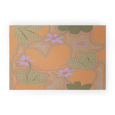 Leeya Makes Noise Little Purple Flowers Welcome Mat